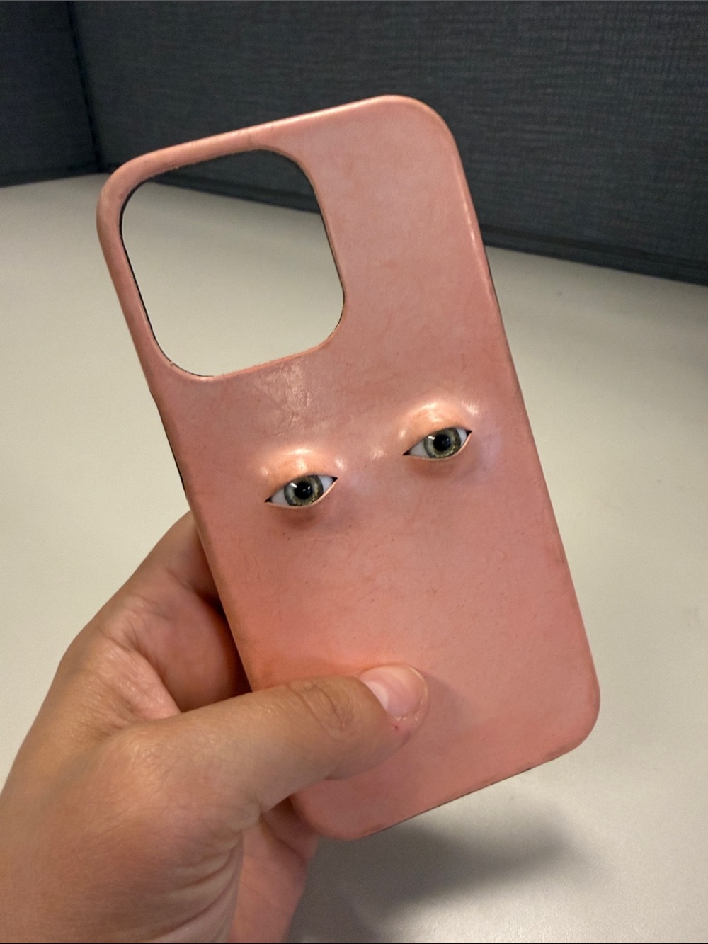 Pink Novelty Tablet/Phone Case with Embedded Eye Design iphone13 pro